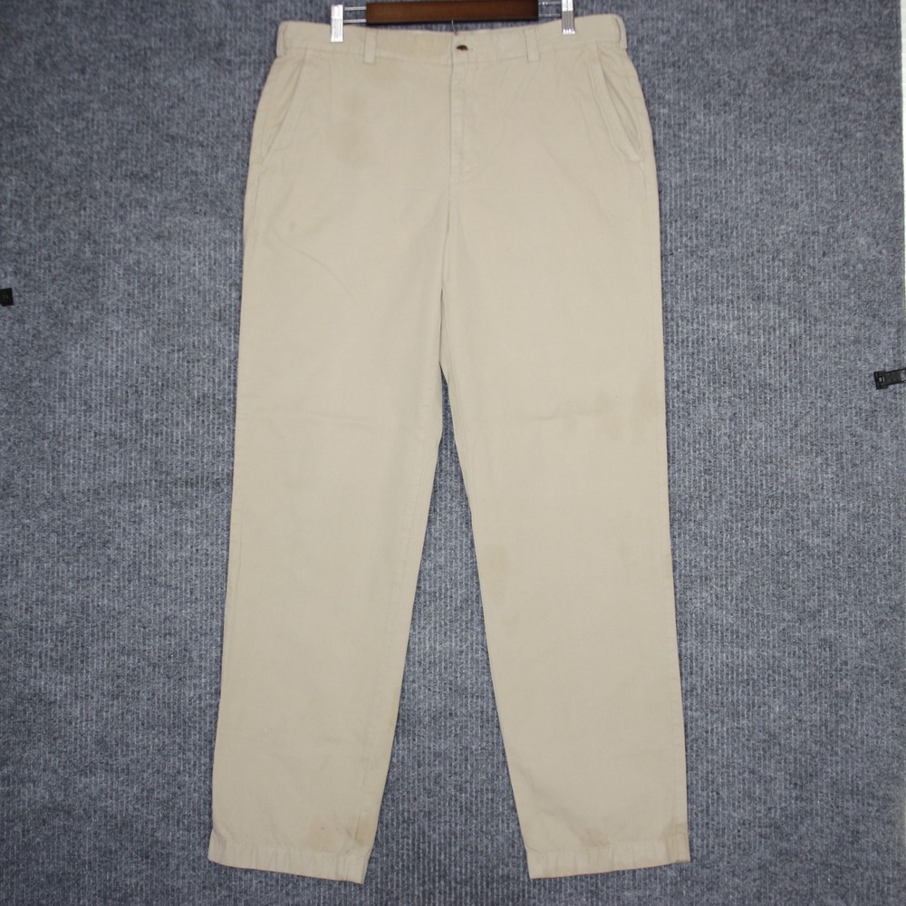 Brooks Brothers Mens Chino Pants Classic Fit Straight Leg Tan Khaki Size 34x32